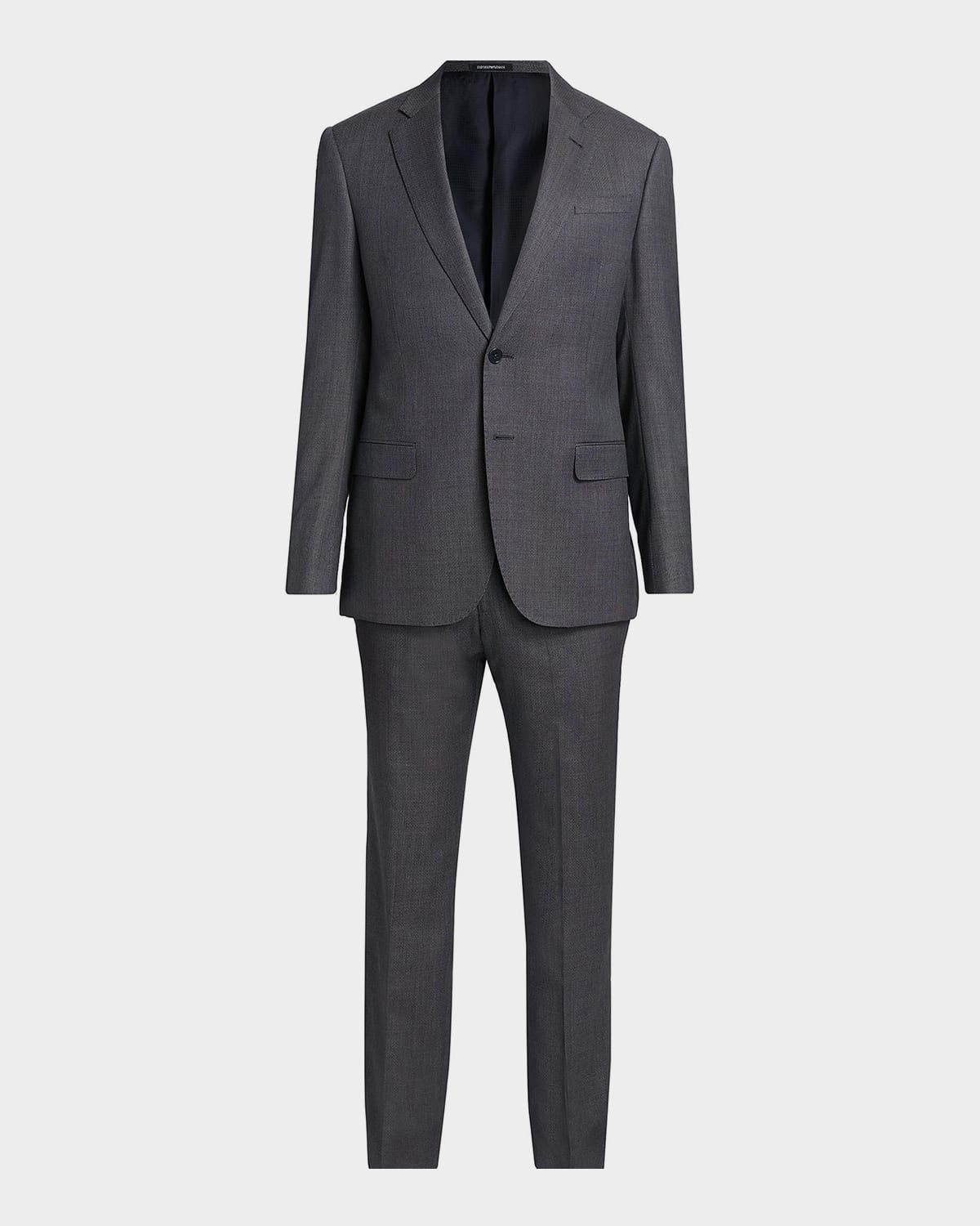 Men & apos;s Wool Micro-Print Two-Piece Suit