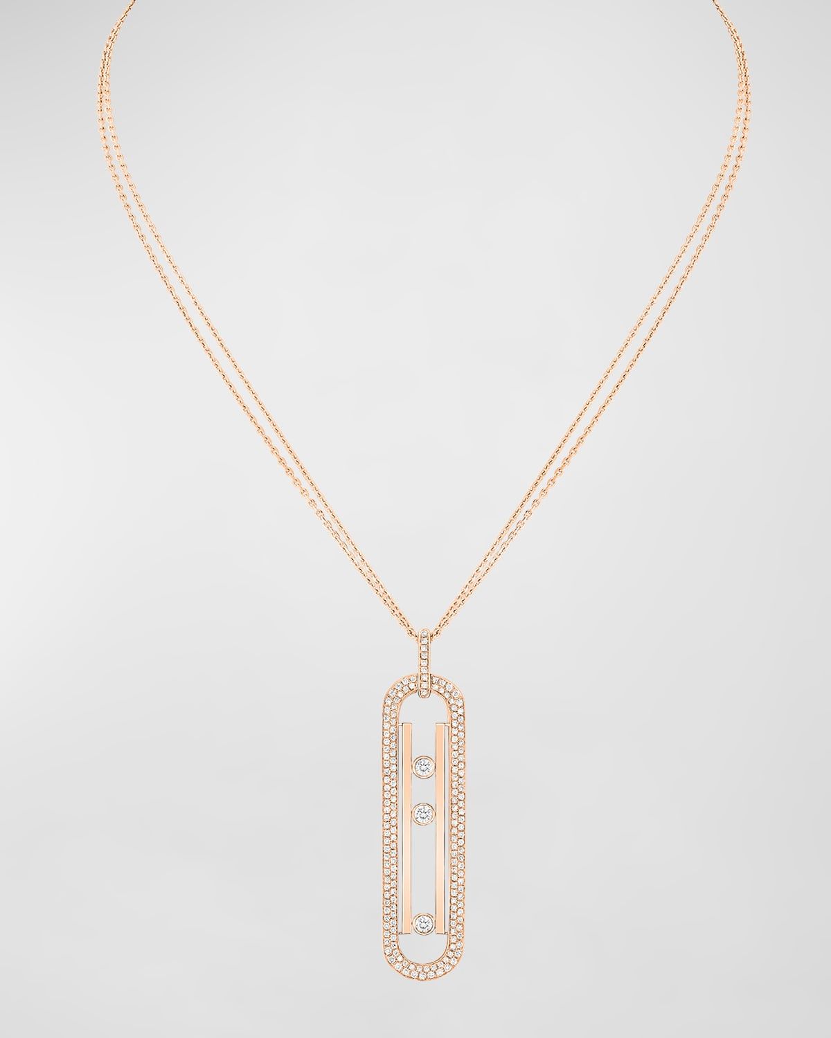 MOVE 10TH ANNIVERSARY 18K ROSE GOLD DIAMOND PENDANT NECKLACE