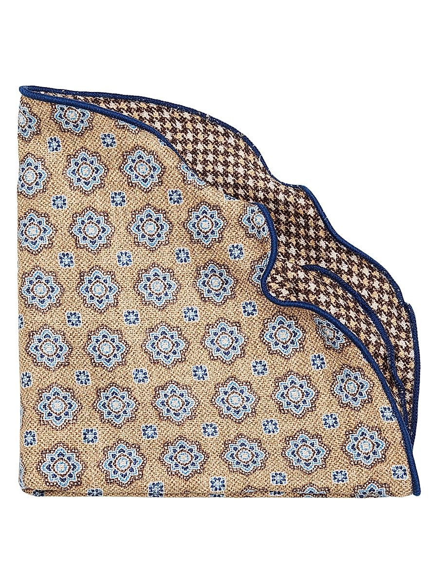 Men's Silk Reversible Pocket Circle - Beige