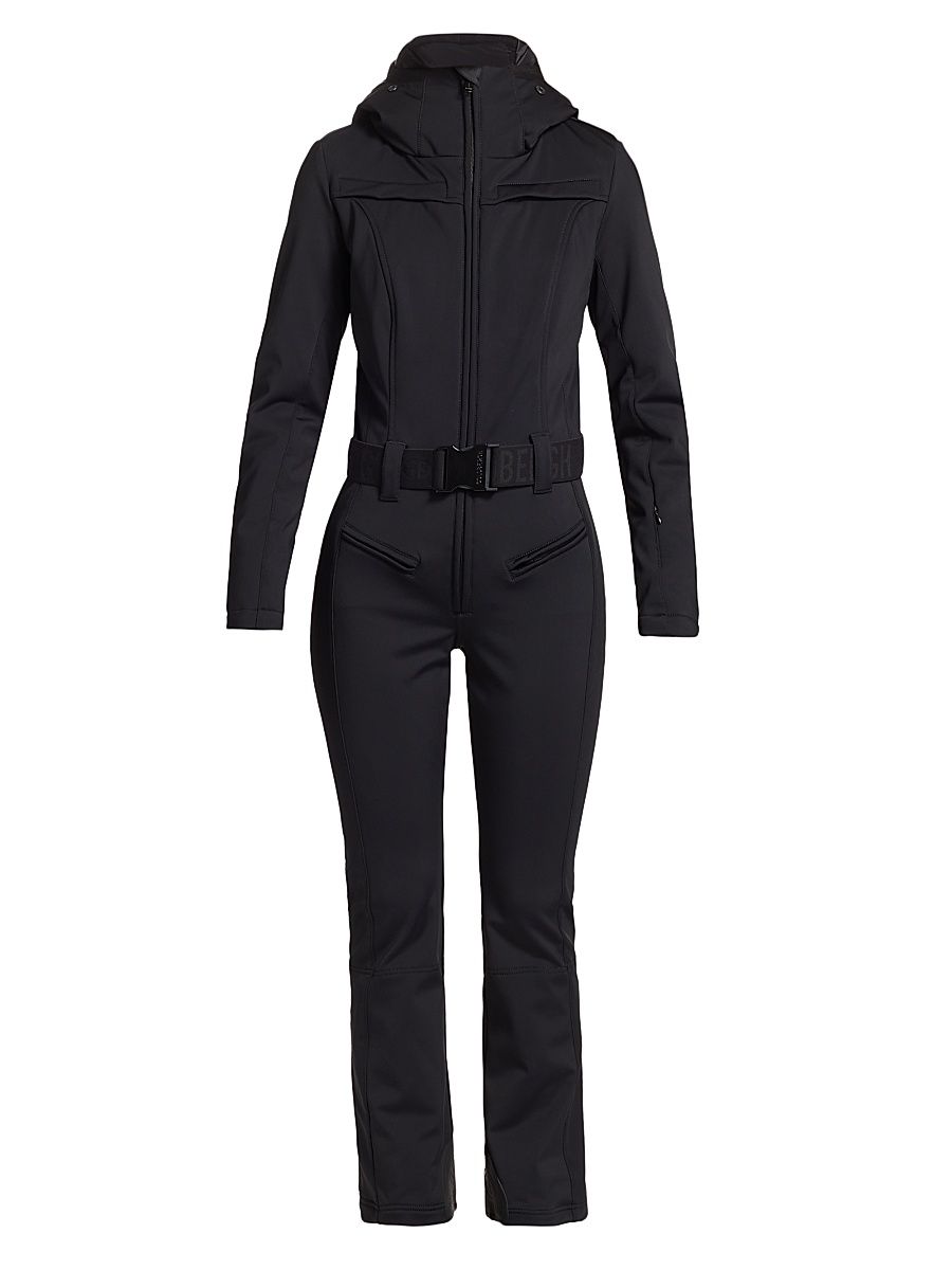 Women's Parry Hooded Stretch Shell Ski Jumpsuit - Black - Size 12