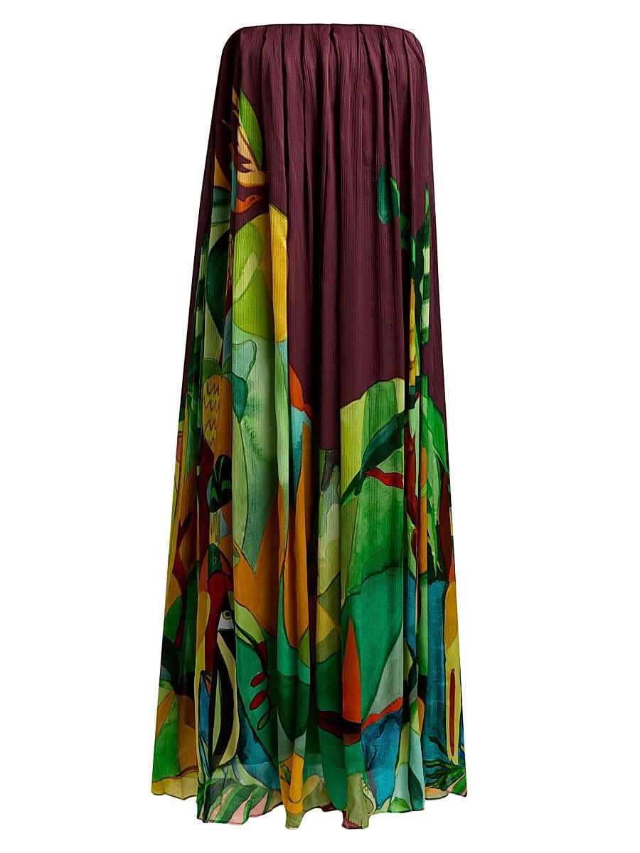 Women's Mokshini Silk Strapless Midi-Dress - Size 8