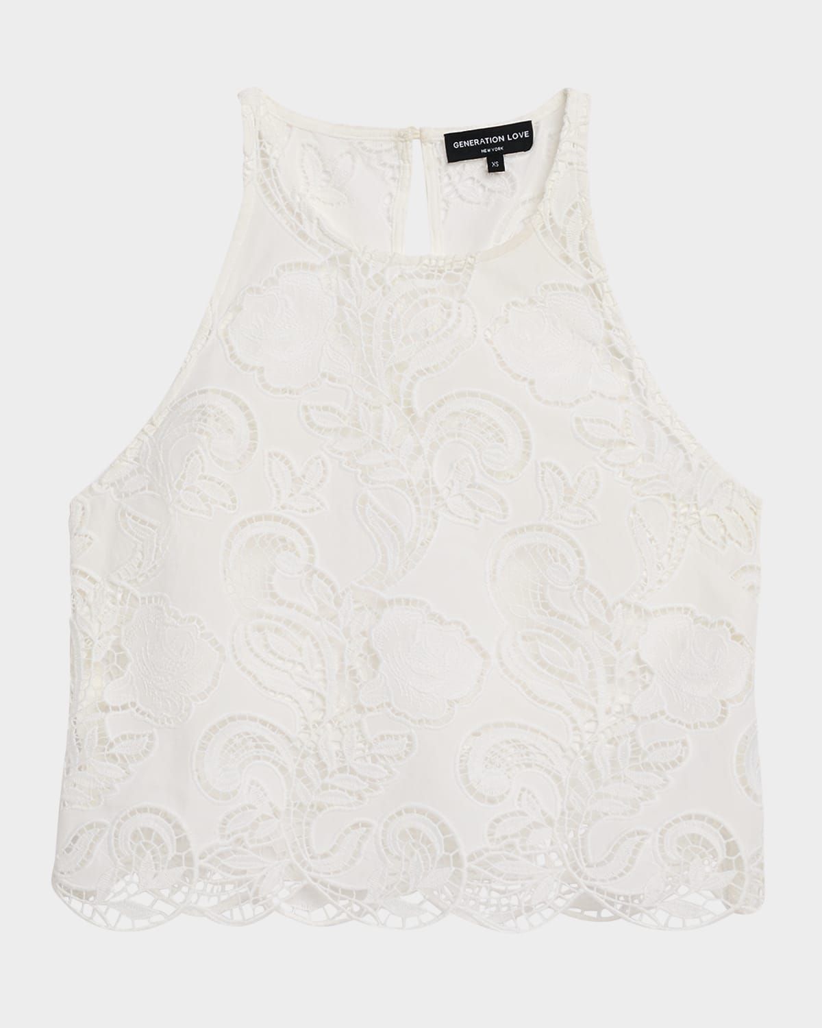 Gionella Embroidered Sleeveless Crop Top
