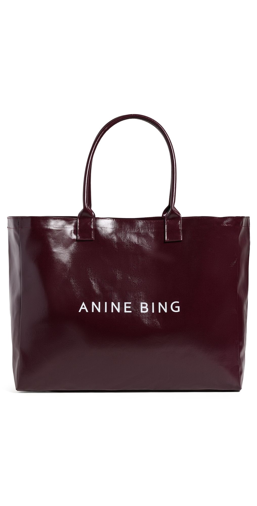 ANINE BING Leo Coated Canvas Tote Bag Fig One Size