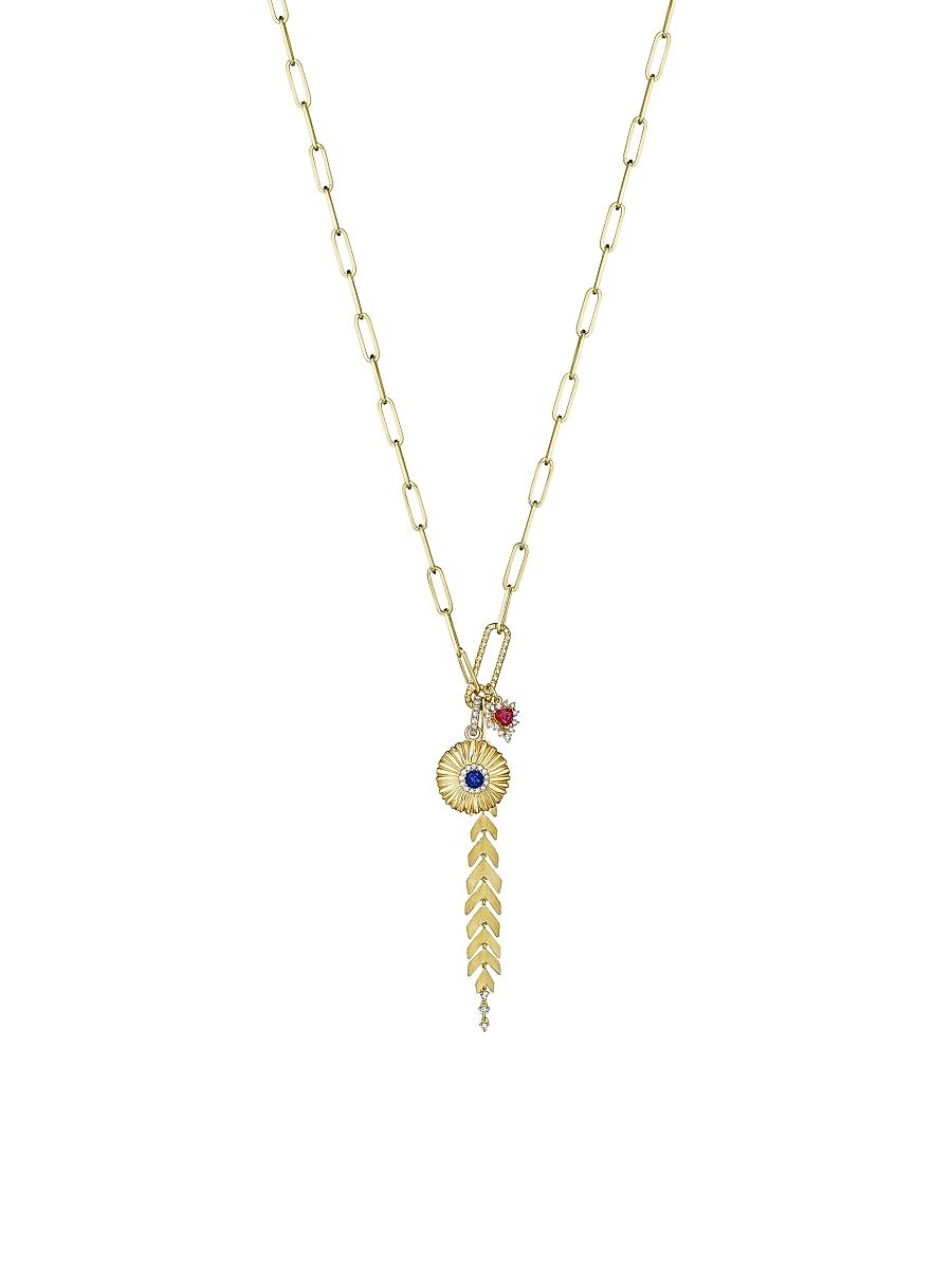 Women's Penka 18K Yellow Gold, 0.35 TCW Diamond & Multi-Stone Pendant Necklace - Yellow Gold