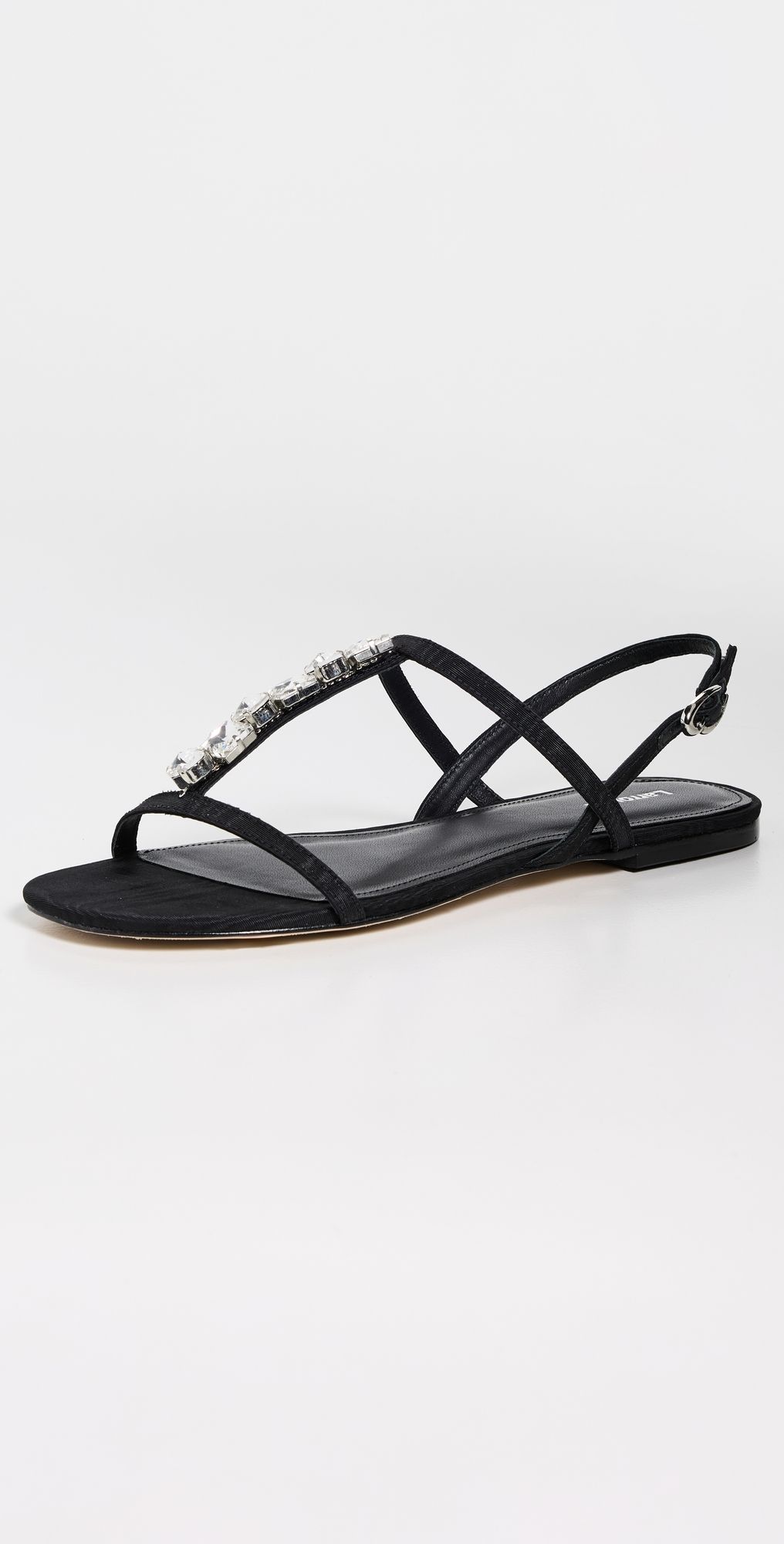 Larroudé Calypso Flat Sandals Black 5.5