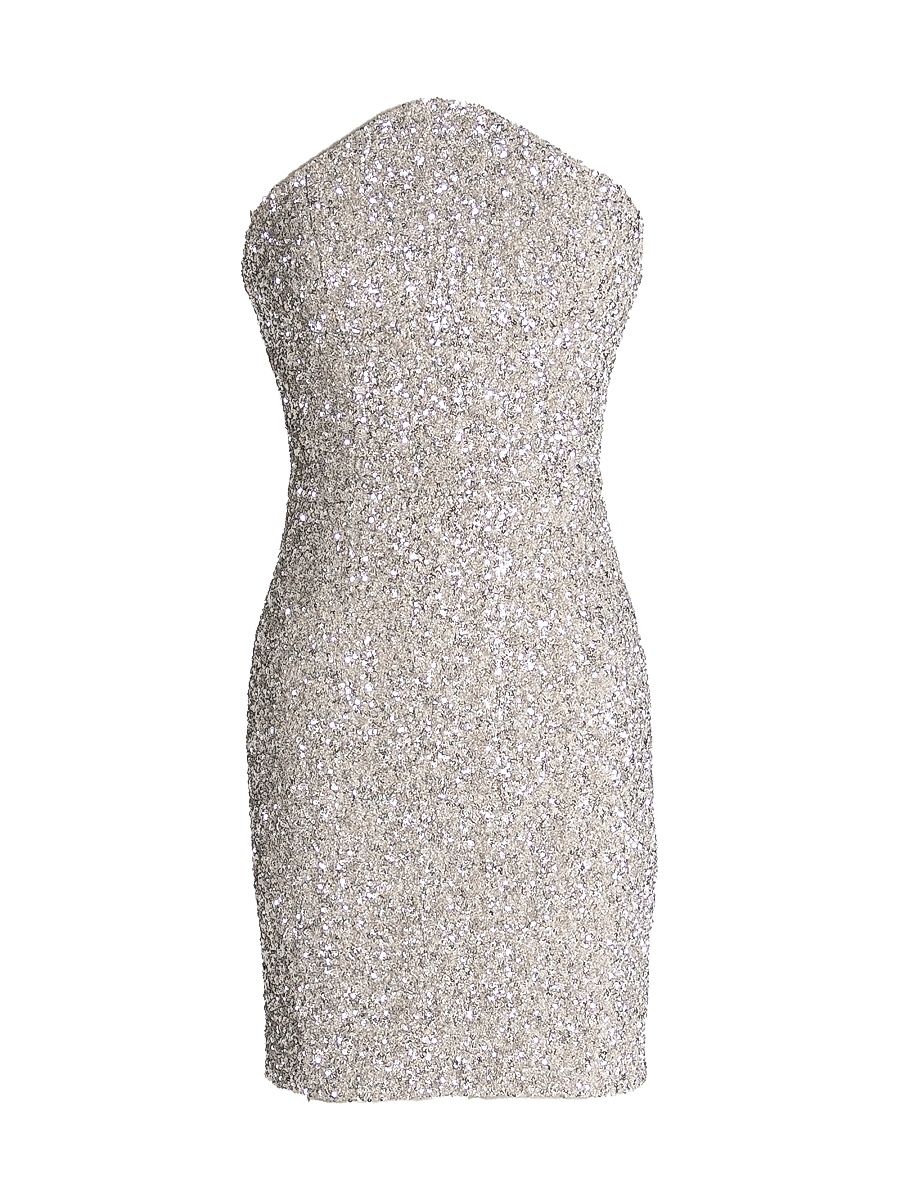 Women's Anica Sequin Pointed Bodice Strapless Minidress - Opal - Size XXL