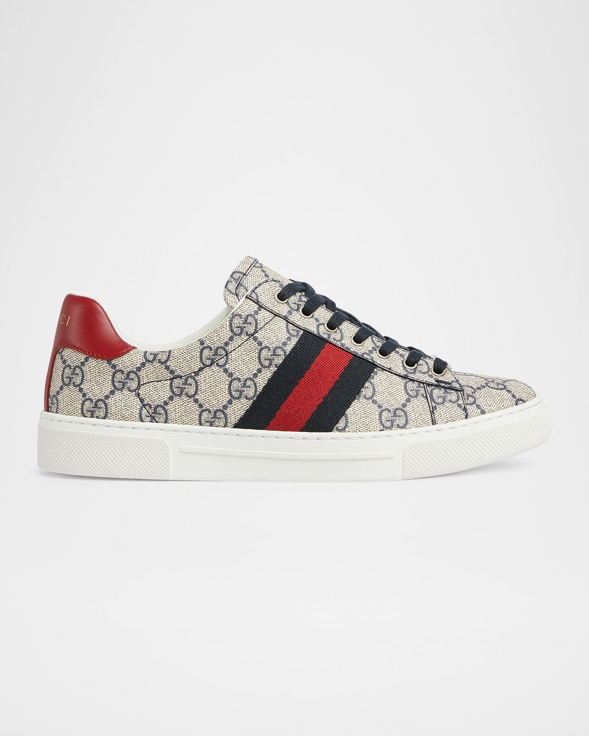Ace Monogram Canvas Low-Top Sneakers