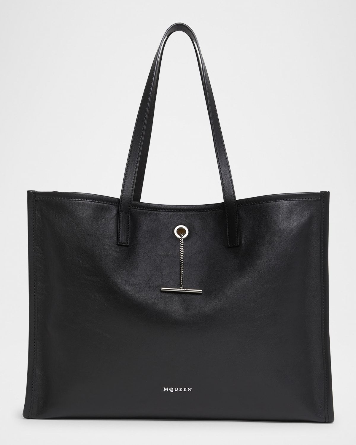 Men & apos;s T-Bar Pendant Leather Tote Bag