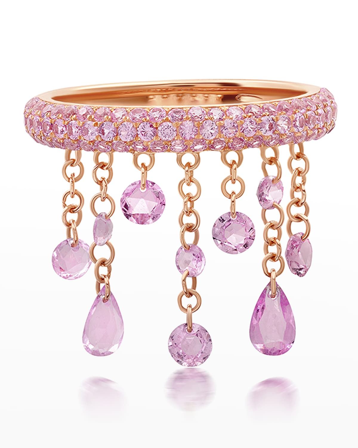 Pink Sapphire Floating Ring