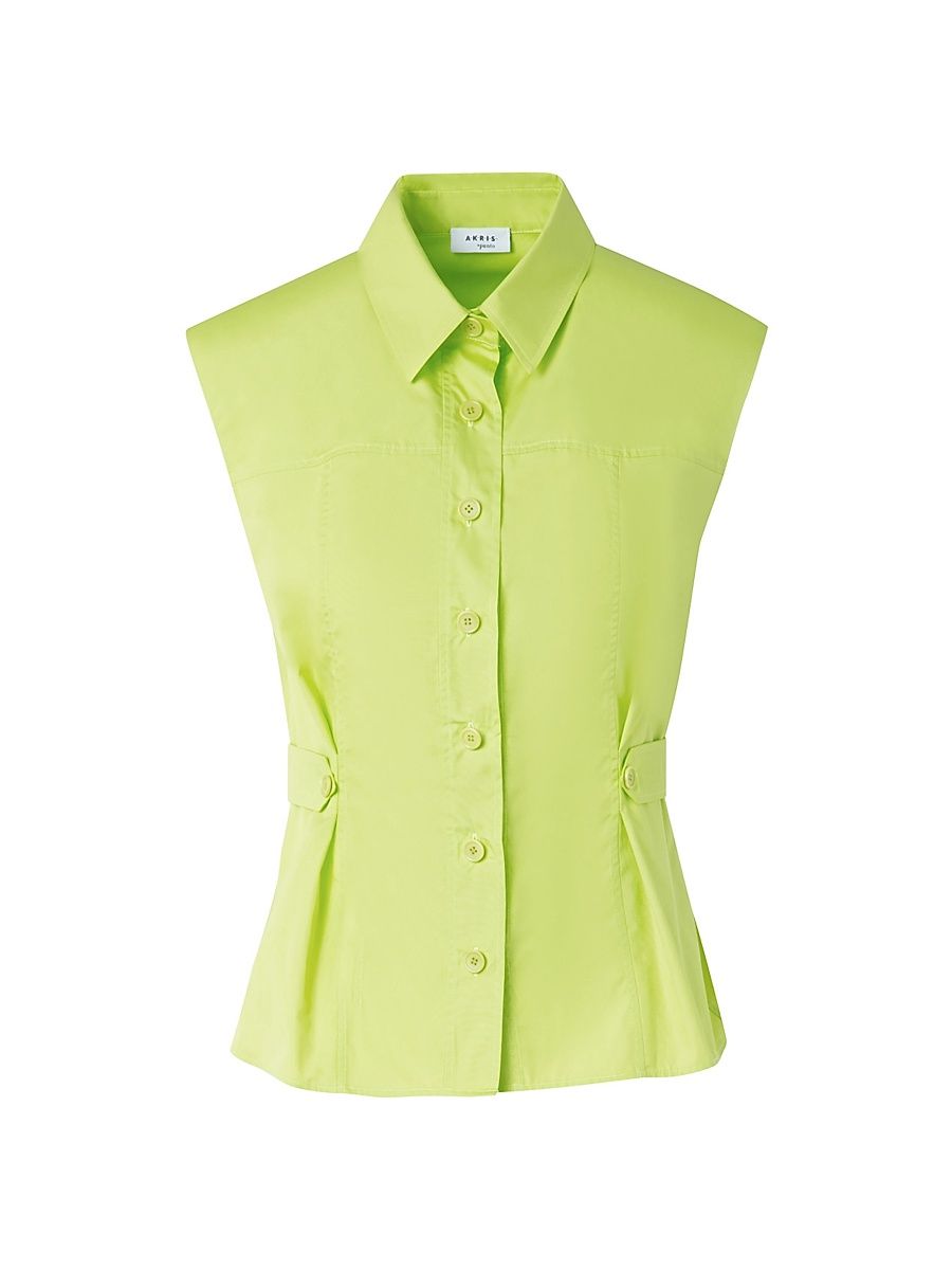 Women's Cotton Poplin Blouse - Acid Green - Size 6