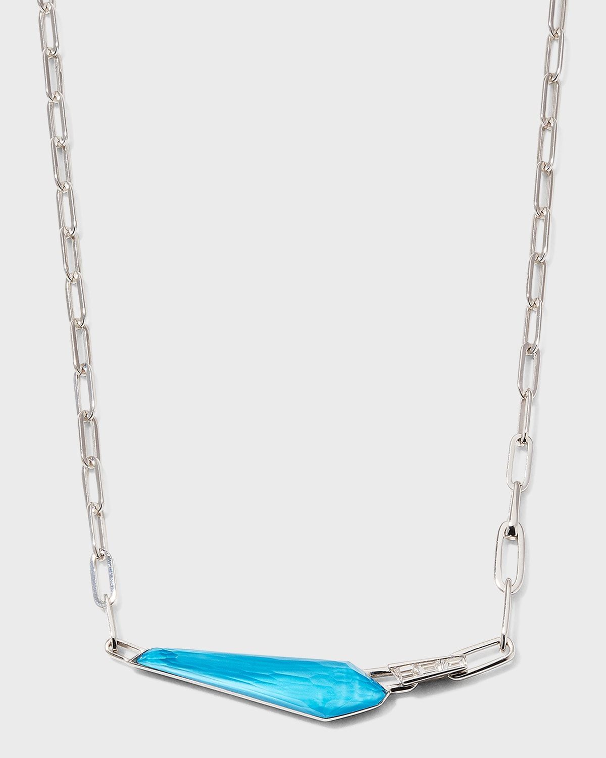 Slimline Shard Linked Choker with Turquoise Clear Quartz
