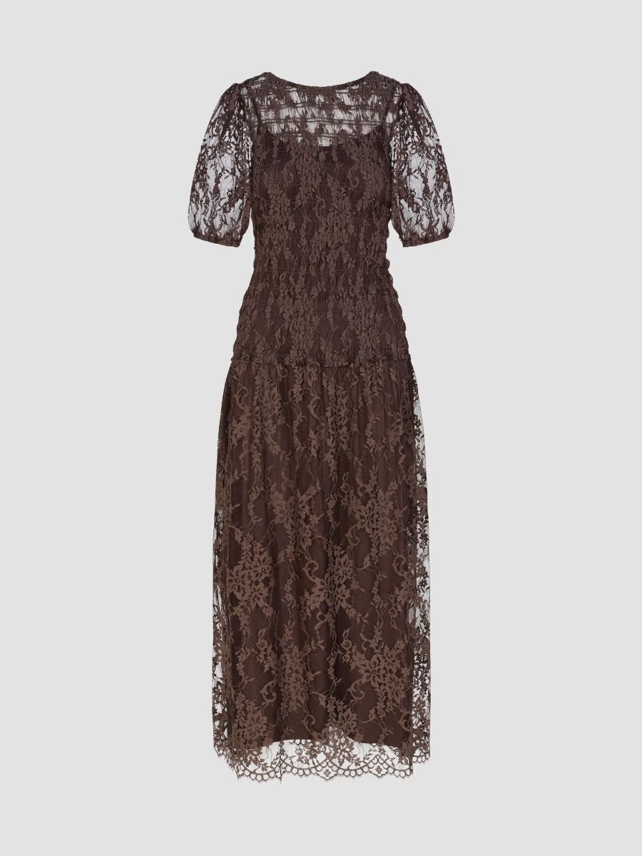 Hill House Home Women's The Short Sleeve Dalia Nap Dress - Chocolate - Size Medium