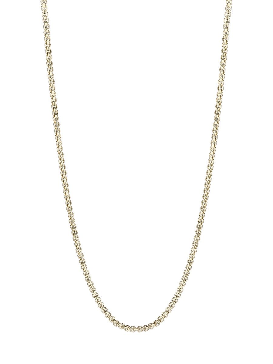 Solid 14K Gold Round Box Chain - Yellow - Size 24
