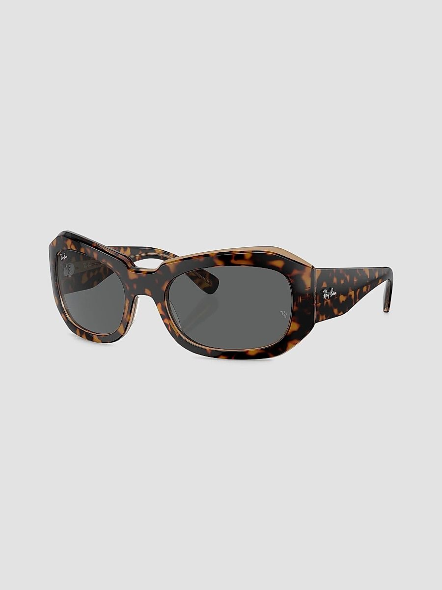 Ray-Ban Women's Beate Pillow 56MM Wrap Sunglasses - Dark Havana Blue