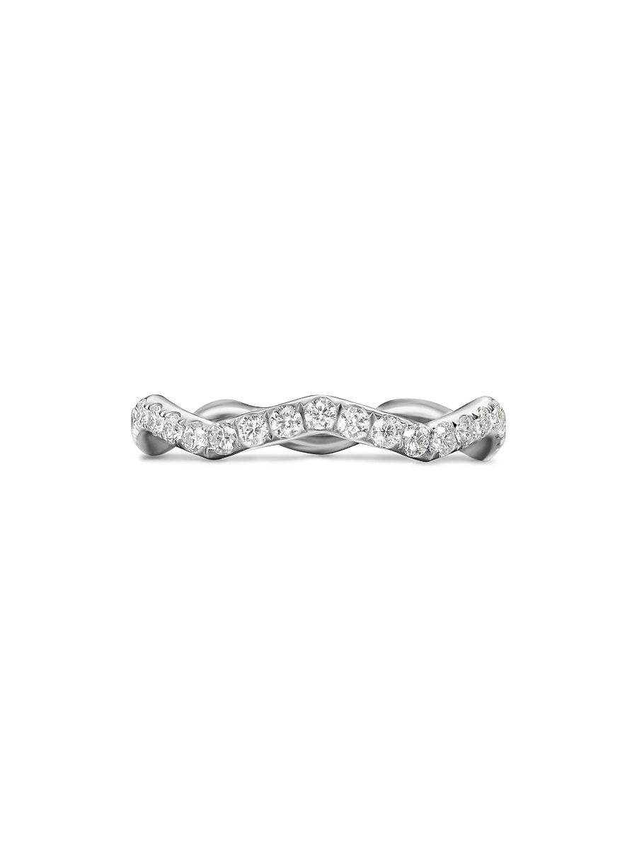 Women's Zig Zag Stax Ring in Sterling Silver - Diamond - Size 4