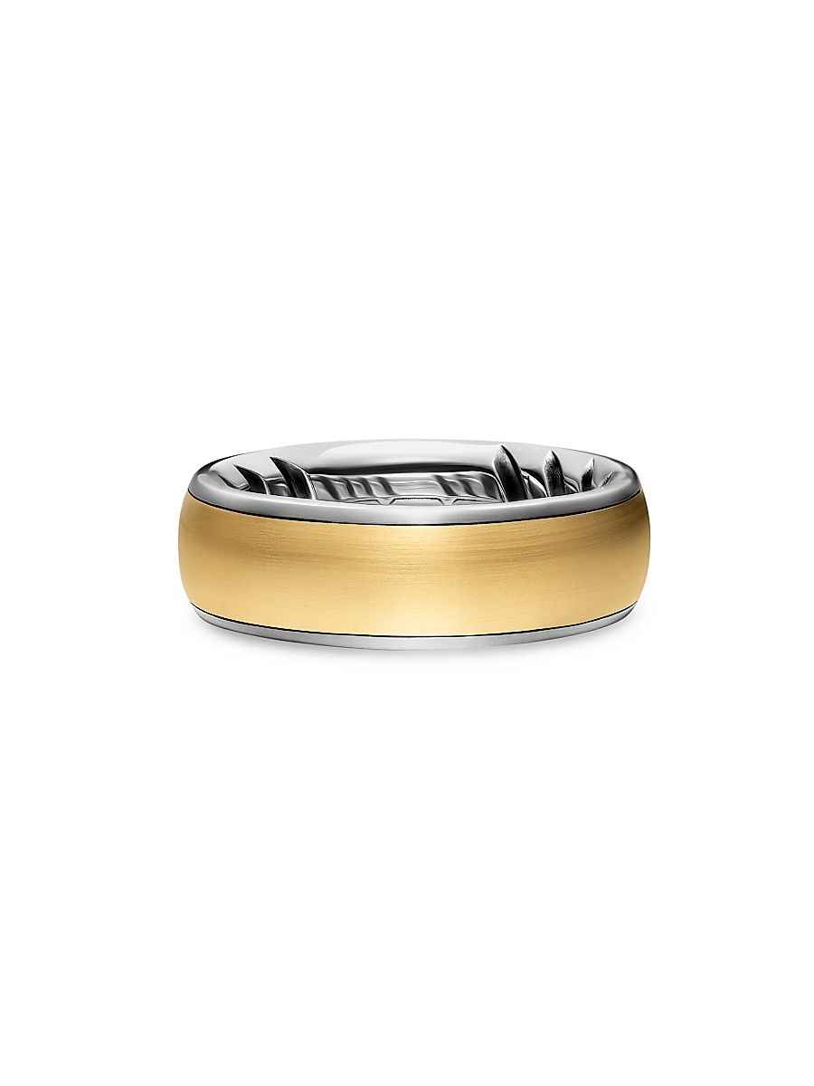 Men's Streamline Band Ring in Sterling Silver - Silver - Size 10