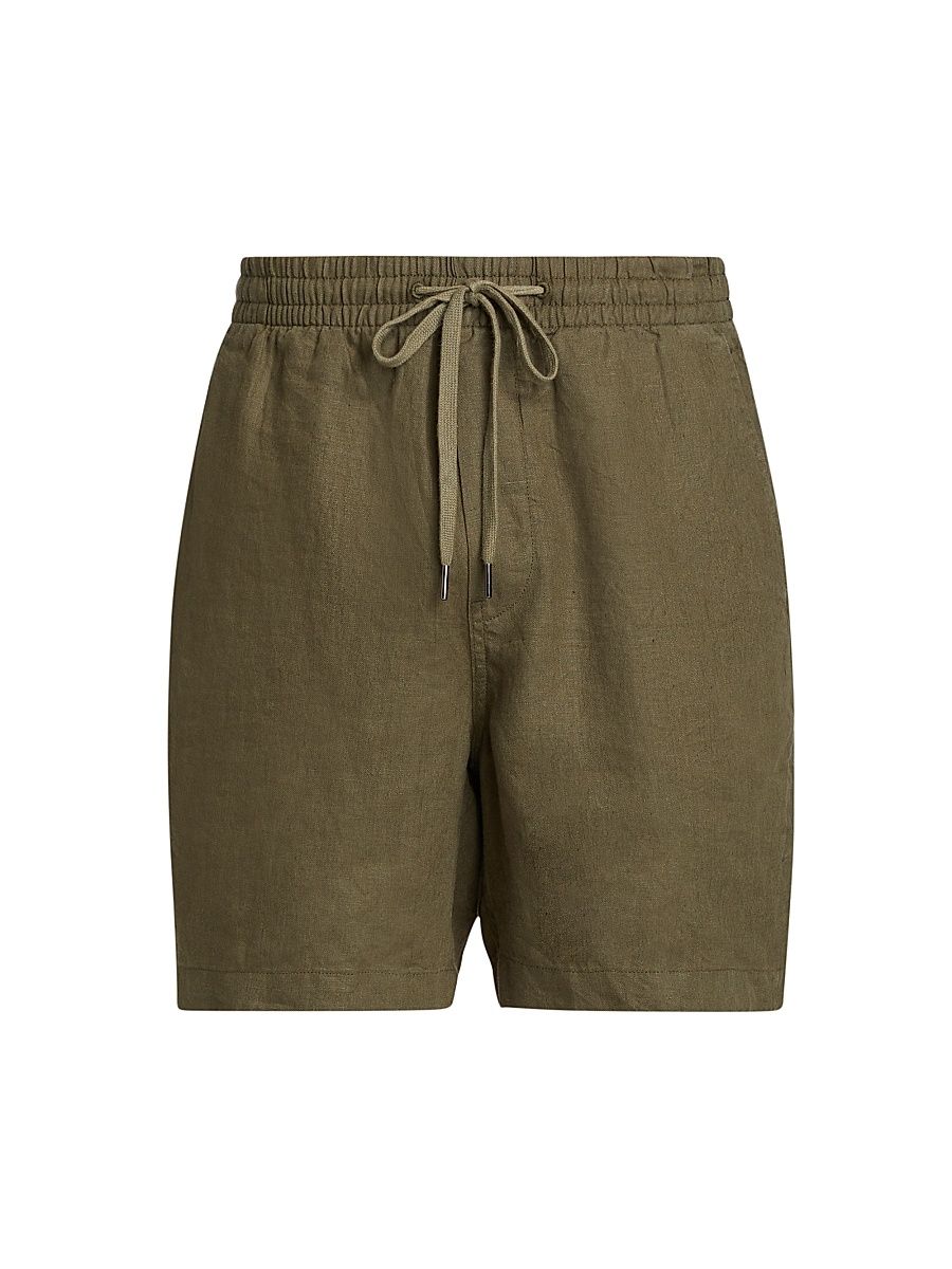 Men's Linen Drawstring Shorts - Thermal Green - Size XXL