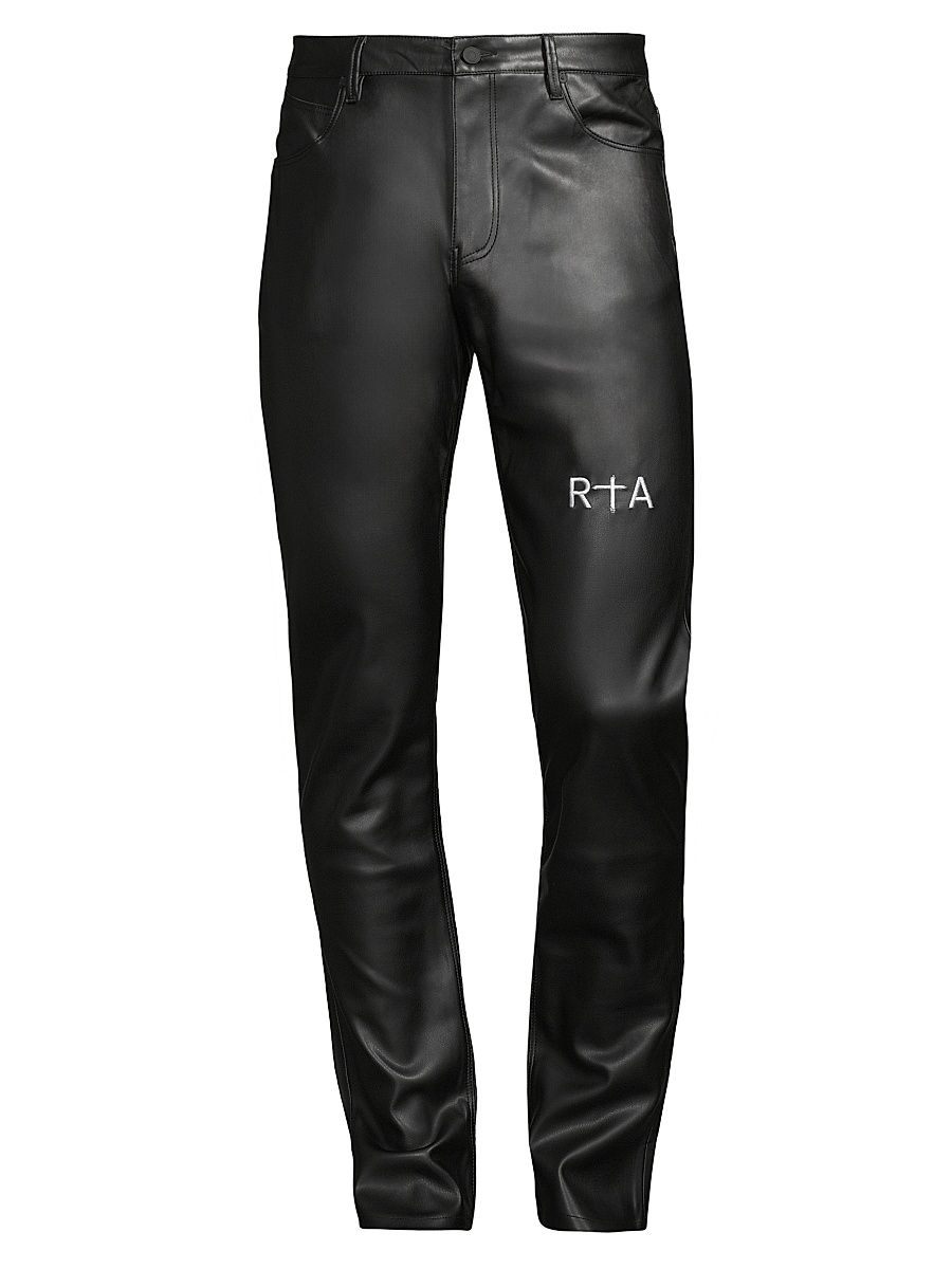 Men's Bryant Faux Leather Pants - Latin - Size 40
