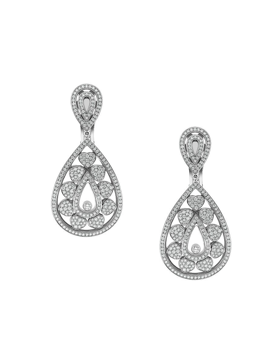 Women's Happy Diamonds 18K White Gold & Diamond Drop Earrings - White Gold