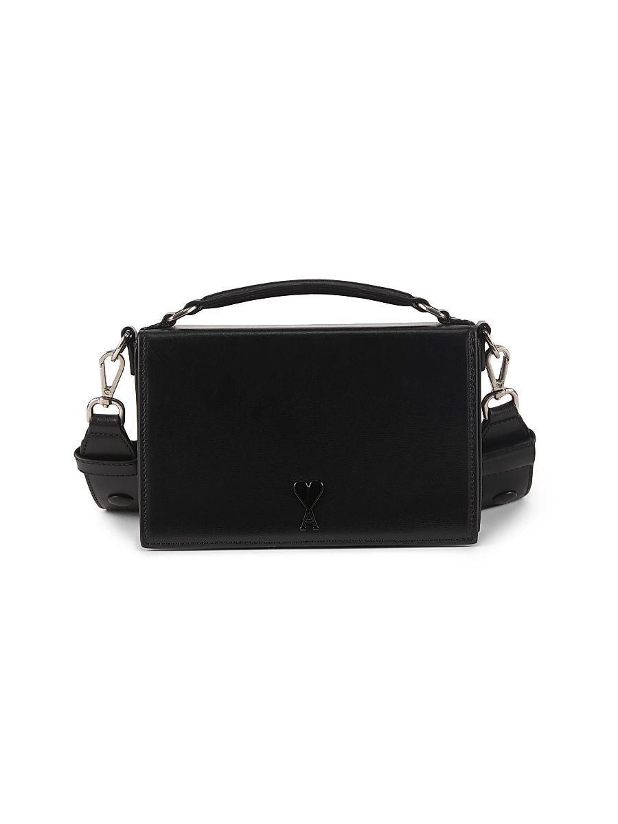 Men's Ami de Coeur Leather Lunch Box Bag - Black
