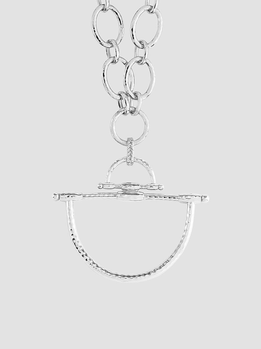 Women's Cheval Sterling Silver-Plated Horsebit Pendant - Sterling Silver