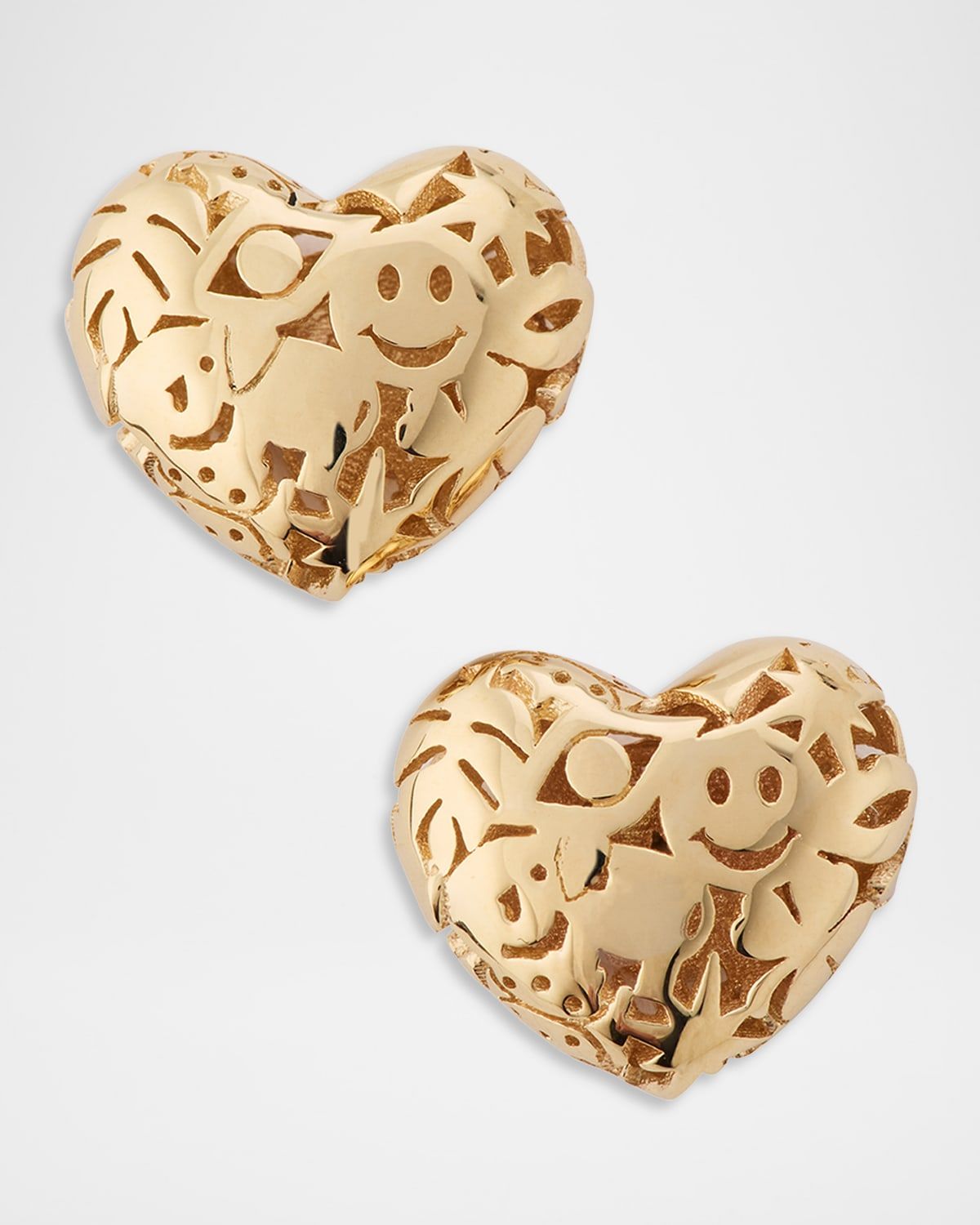 Small Puffy Icon Heart Stud Earrings