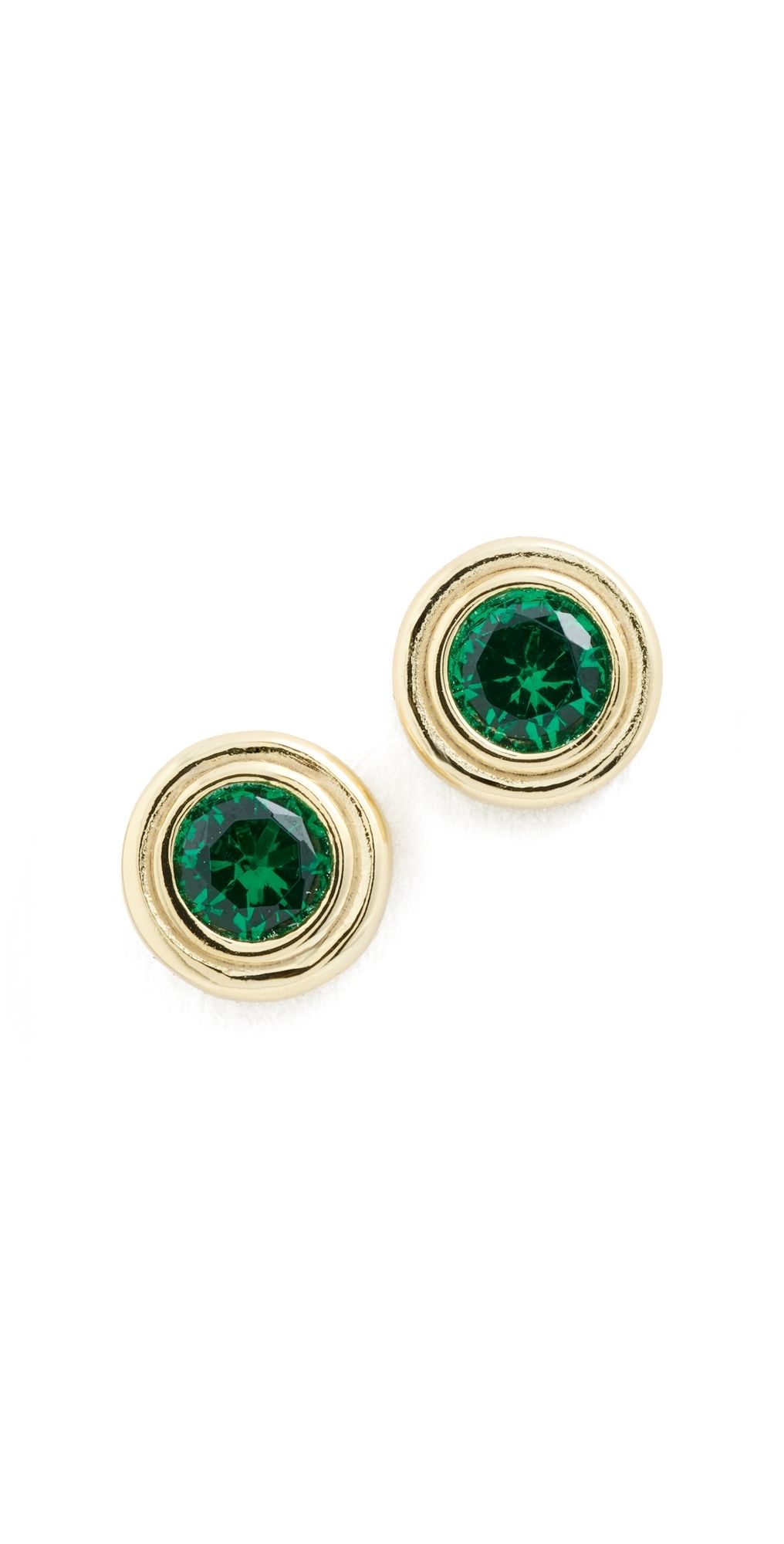 SHASHI Reagan Round Emerald Studs Emerald One Size