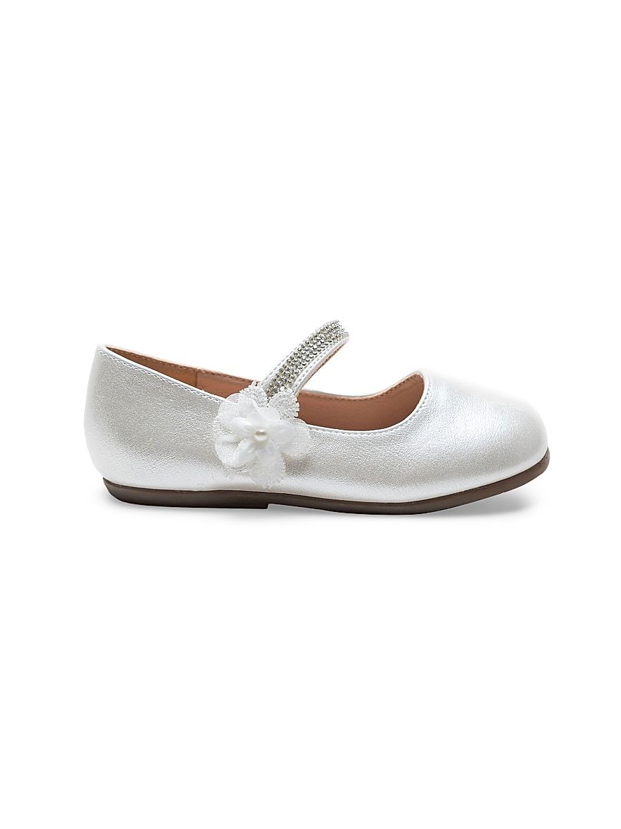 Baby Girl's Primrose Rhinestone Flats - Cream - Size 10 (Toddler)