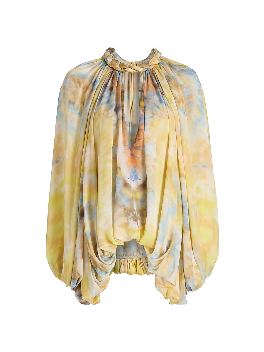 Women's Alchemy Twist Billow Cocoon Blouse - Citrus Tie Dye - Size 8