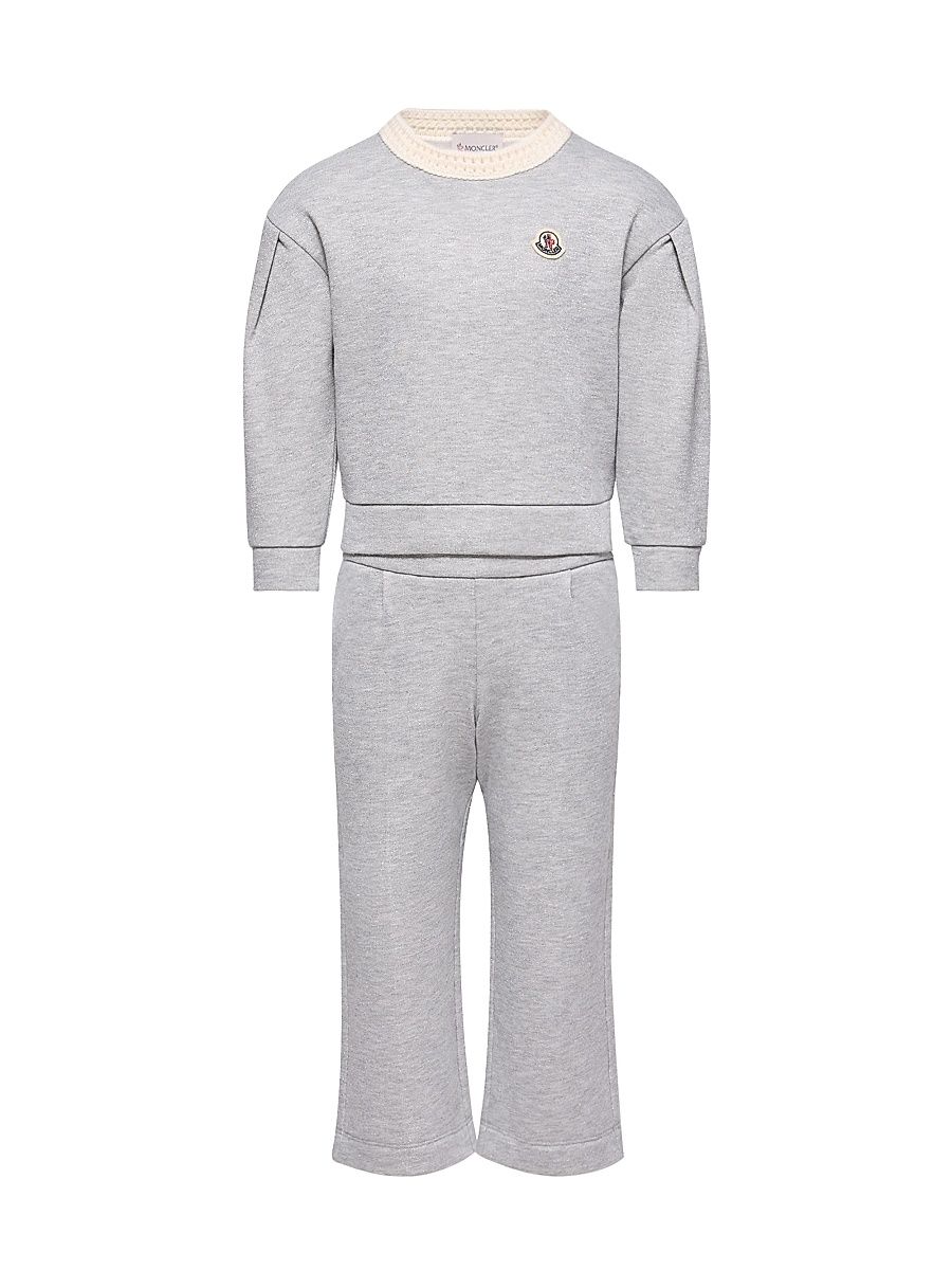 Little Girl's & Girl's Sweatsuit Set in Cotton - Gray - Size 12