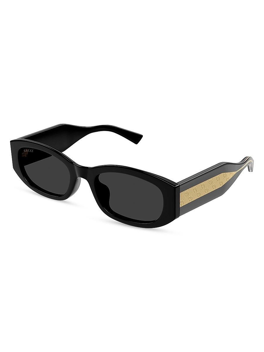 Women's 55MM Oval Sunglasses - Gold Black