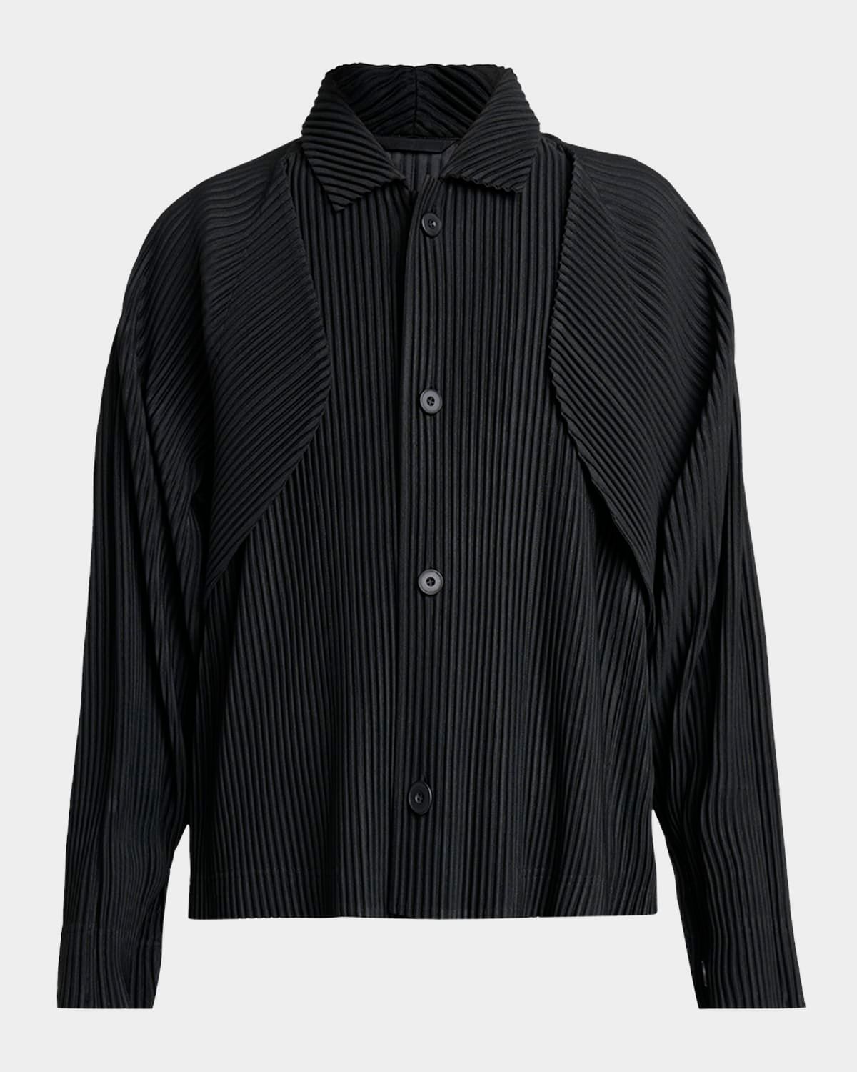 Men & apos;s Pleated Button-Down Shirt