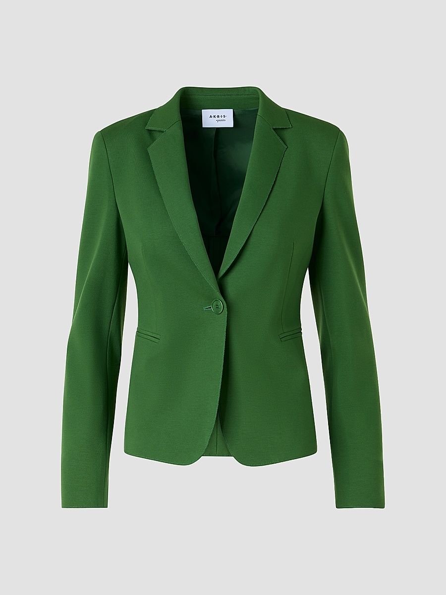 Women's Jersey One-Button Blazer - Green - Size 16