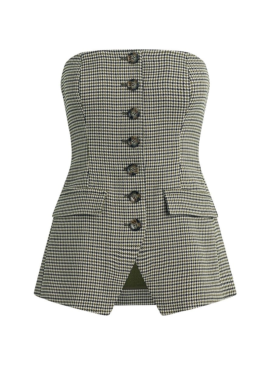 Women's Phoebe Houndstooth Bustier - Grey - Size 8