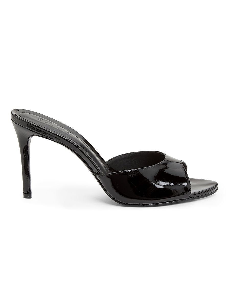 Women's Cloe 100MM Patent Leather Sandals - Black - Size 9.5