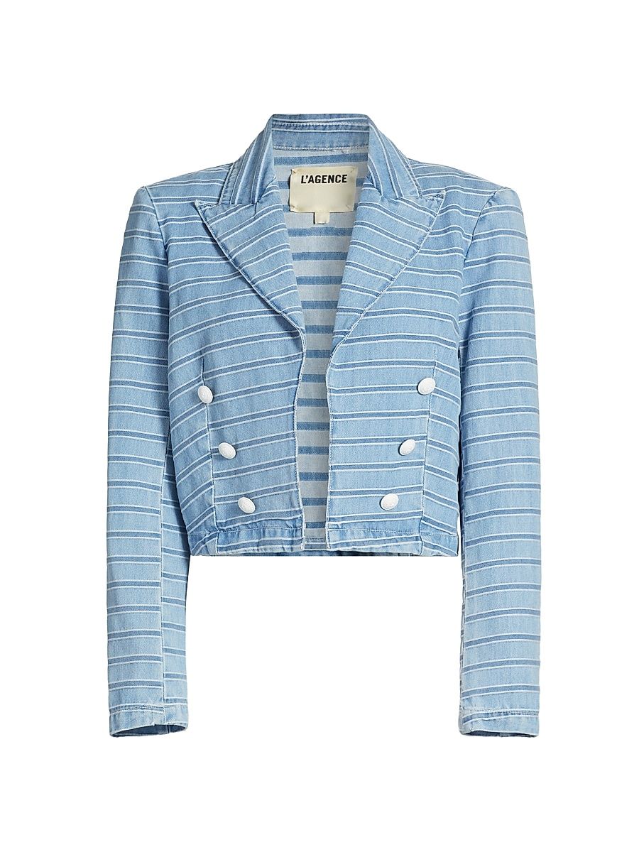 Women's Dolly Striped Cropped Blazer - Tempe - Size Large