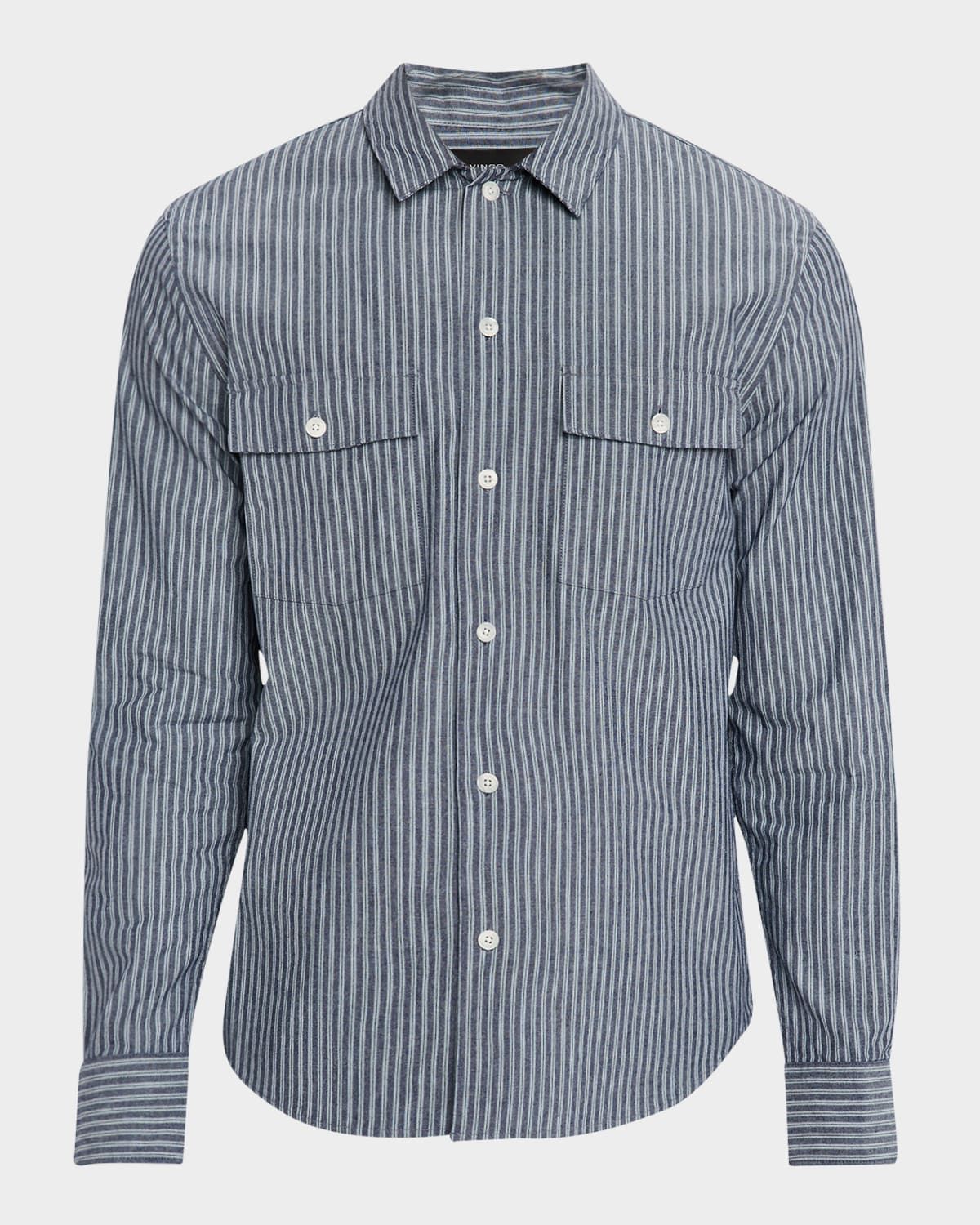 Men & apos;s Railroad Stripe Sport Shirt