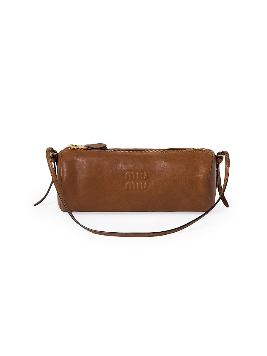 Women's Nappa Leather Pouch - Beige Khaki