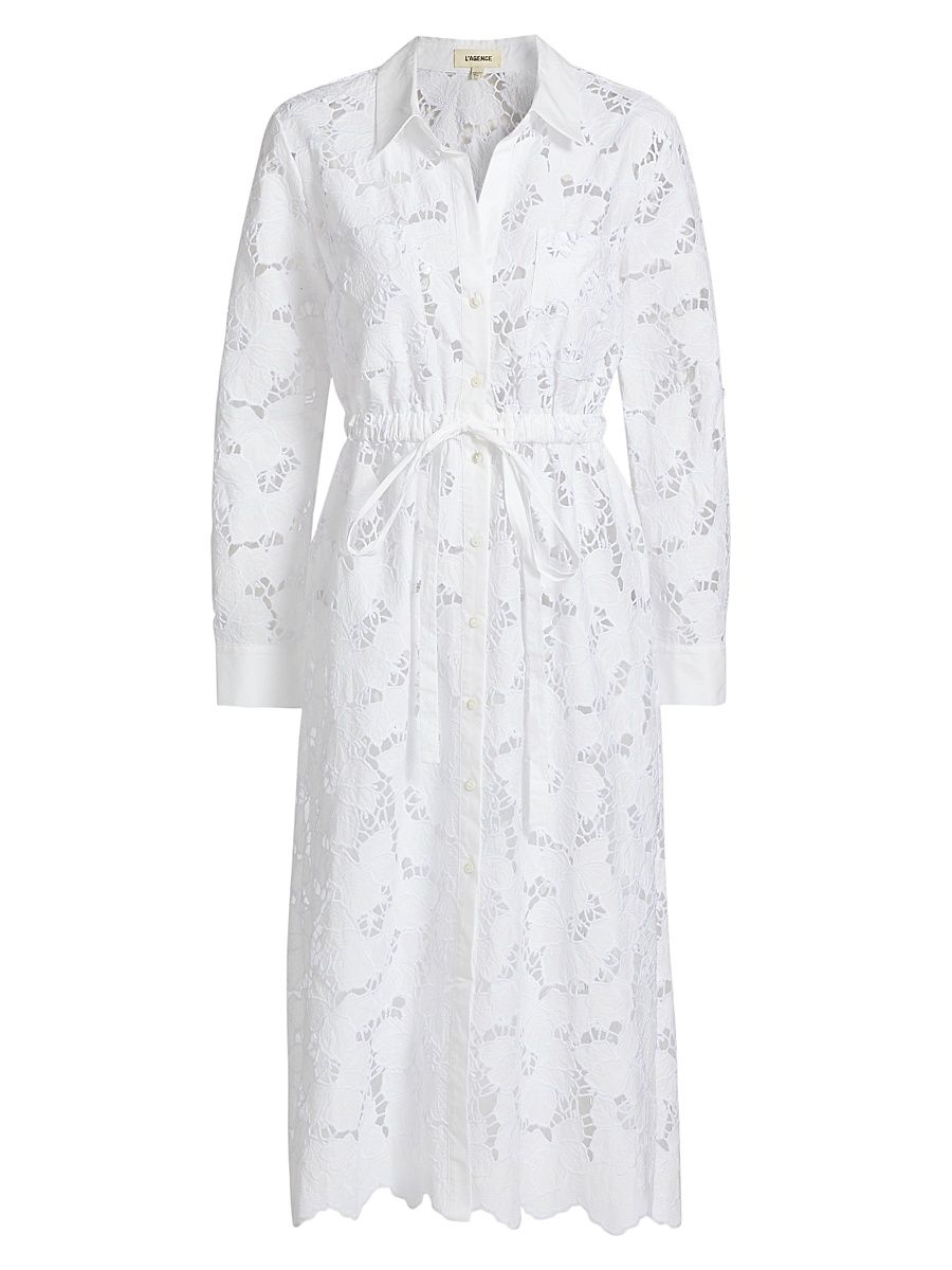Women's Emilio Midi Shirt Dress - White - Size Small