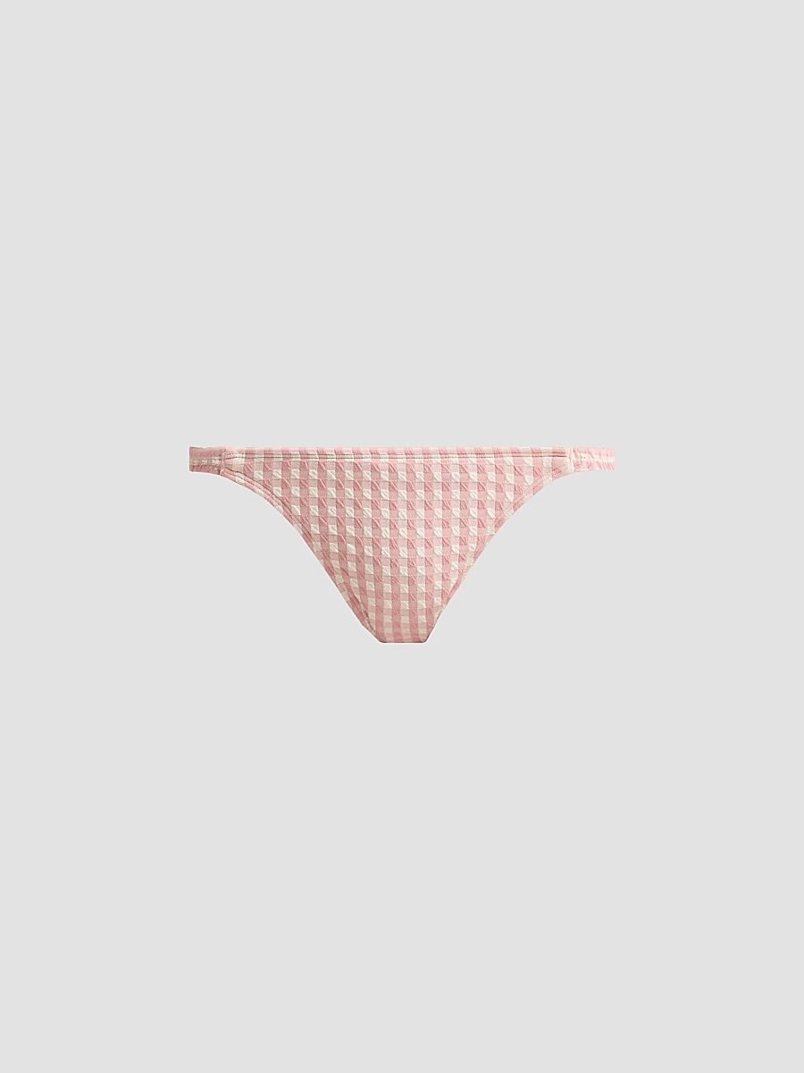 Women's Enamour Holiday Bikini Bottom - Blush Gingham - Size Large