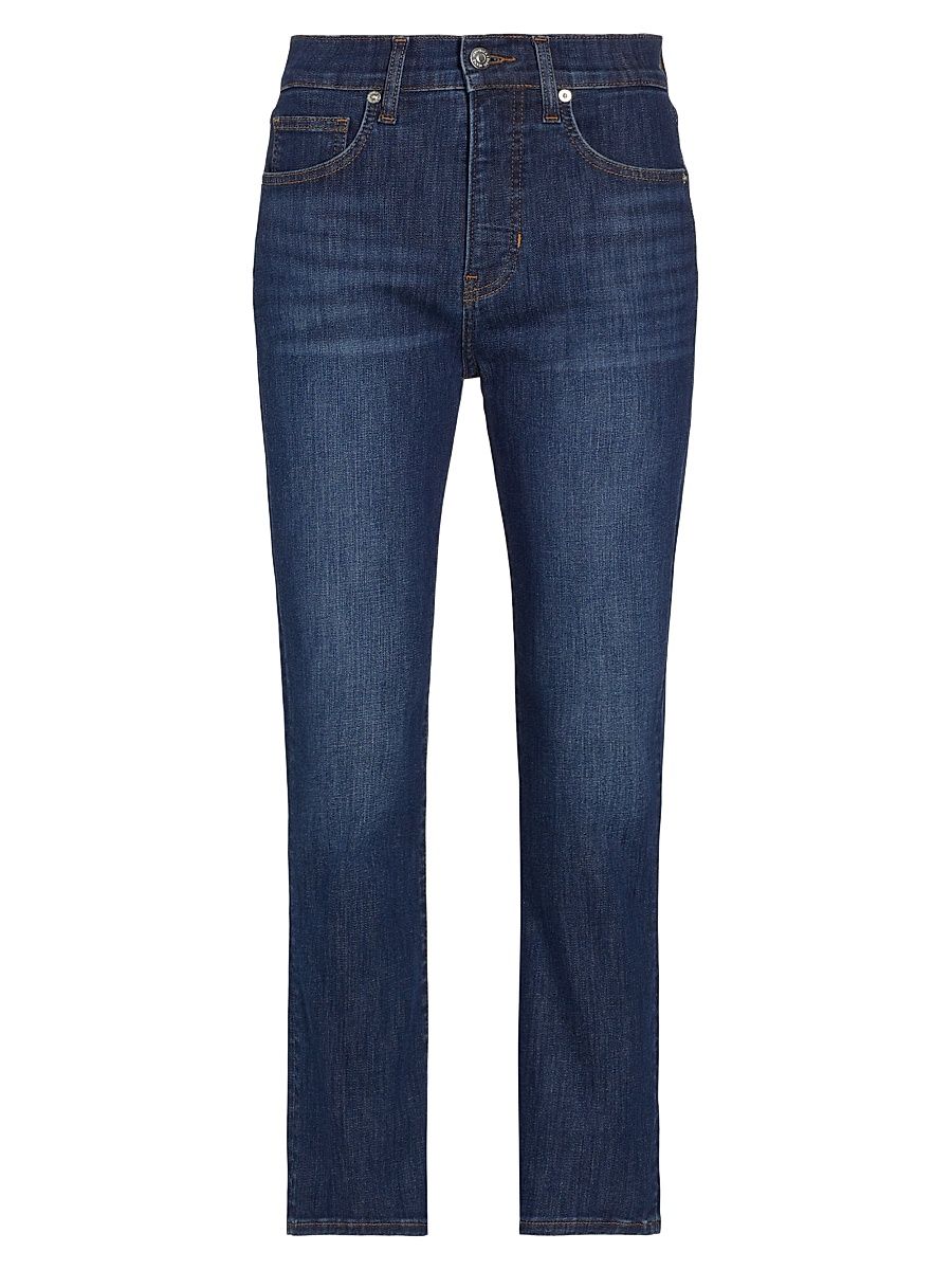 Women's Carly High-Rise Cropped Kick Flare Jeans - Bright Blue - Size 32