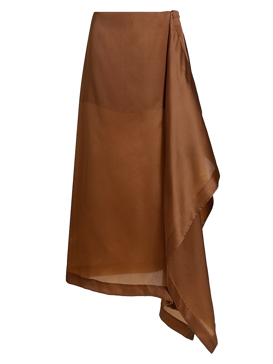 Women's Mel Silk Organza Draped Skirt - Siena - Size 10