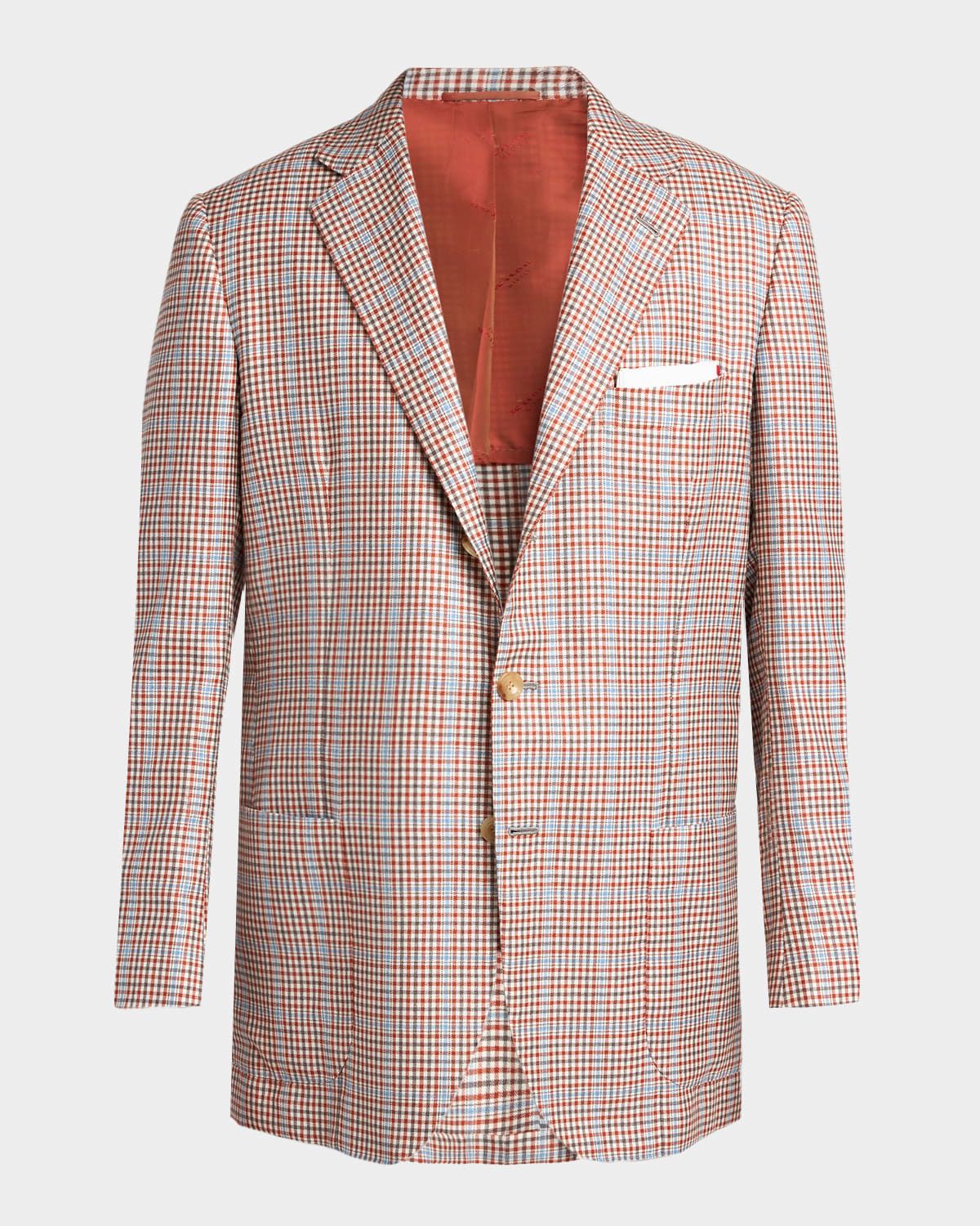 Men & apos;s Multi-Check Cashmere and Silk Blazer