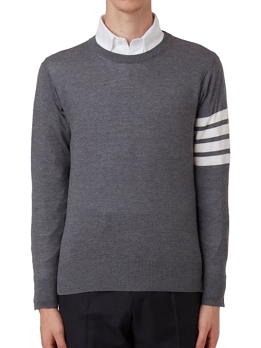 Men's Classic Merino Wool Crewneck Sweater - Med Grey - Size XXL
