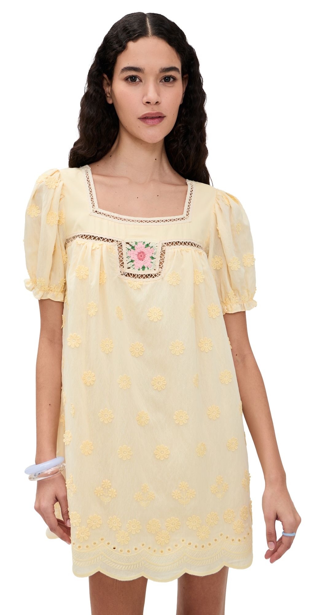 MAUDE CLUB Odette Dress Butter Yellow S