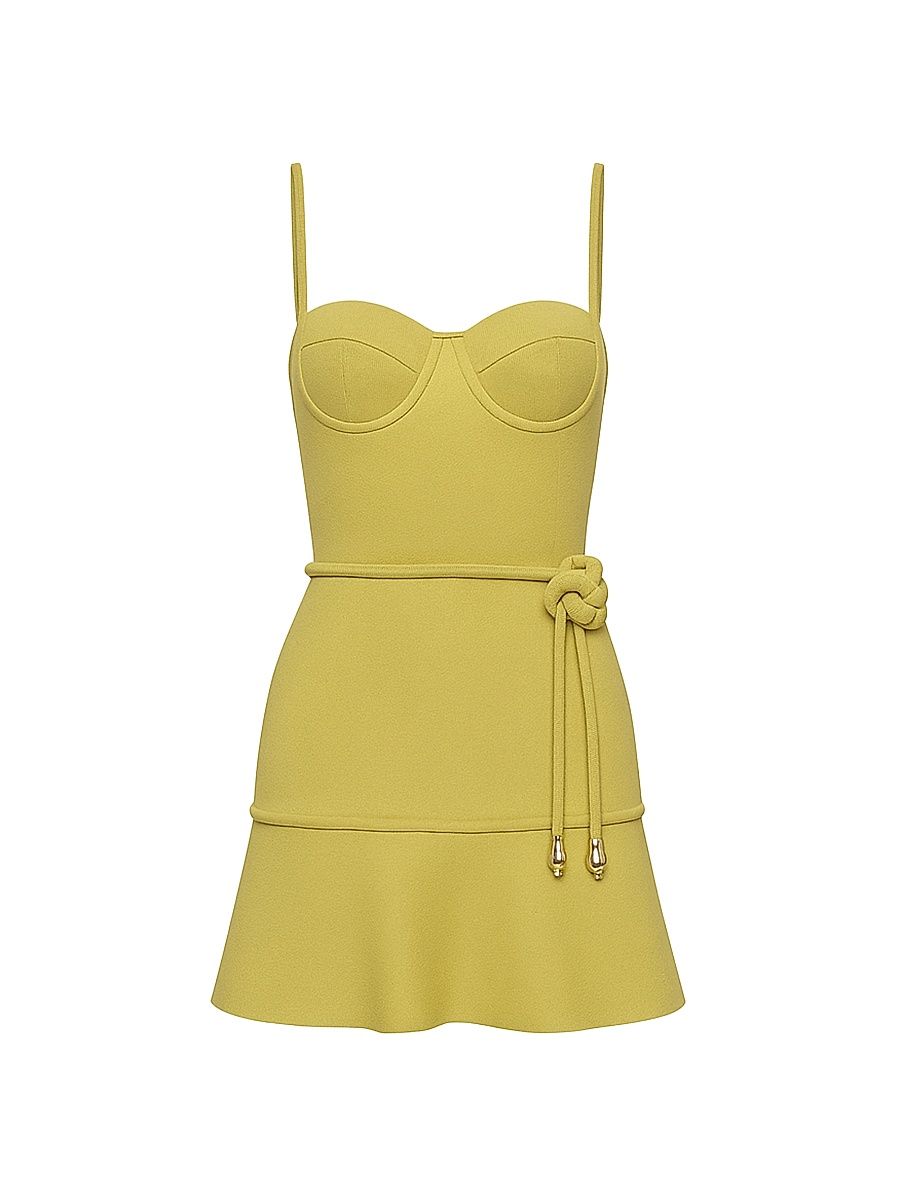 Women's Jade Knit Sleeveless A-Line Minidress - Green - Size XS