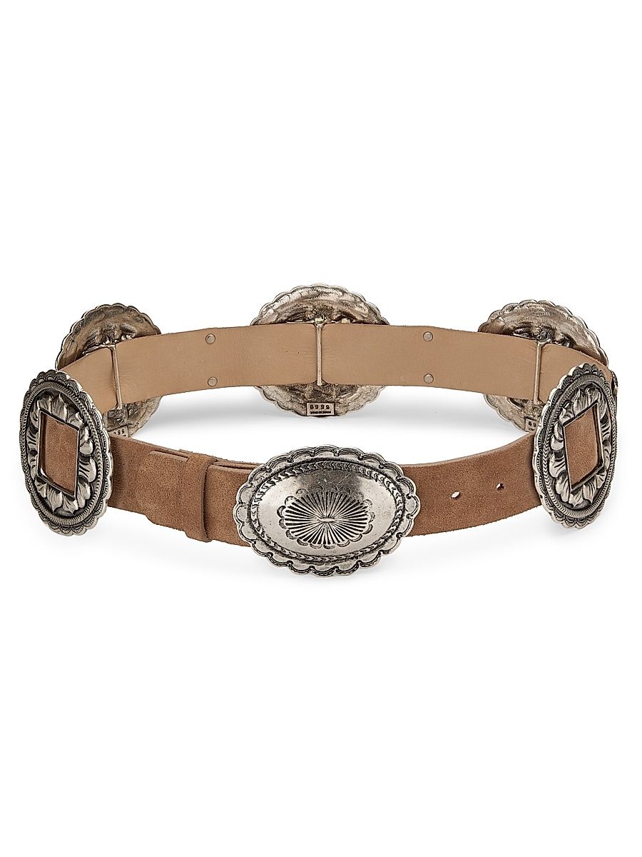 Women's Austin Suede Concho Belt - Cappuccino Suede - Size Large