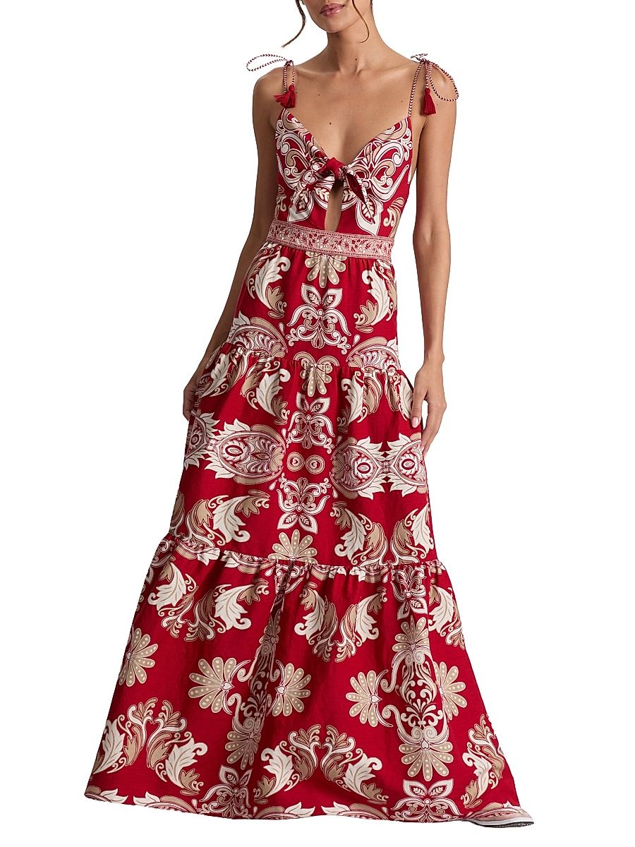 Women's Minka Serenade Tie Maxi Dress - Serenade Dark Cherry - Size 8