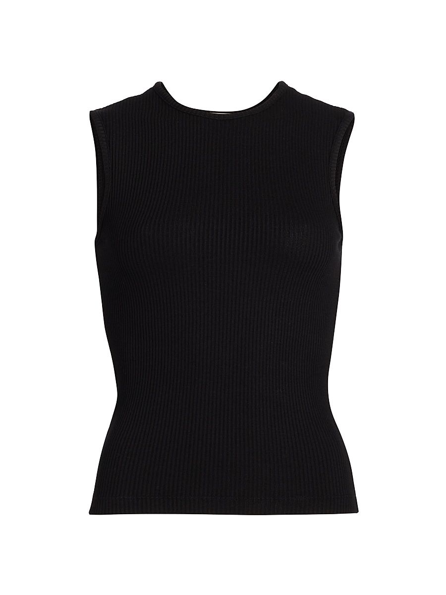 Women's Binx Ribbed Tank Top - Black - Size Large