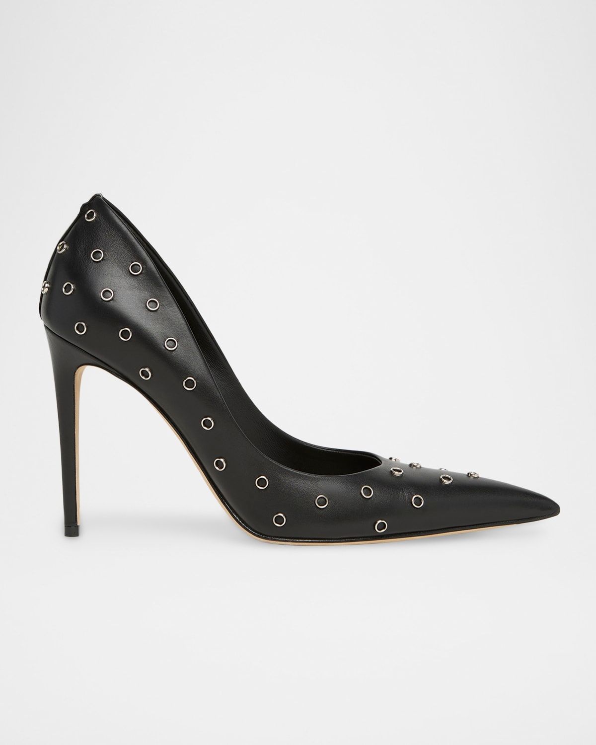 105mm Studded Leather Pumps